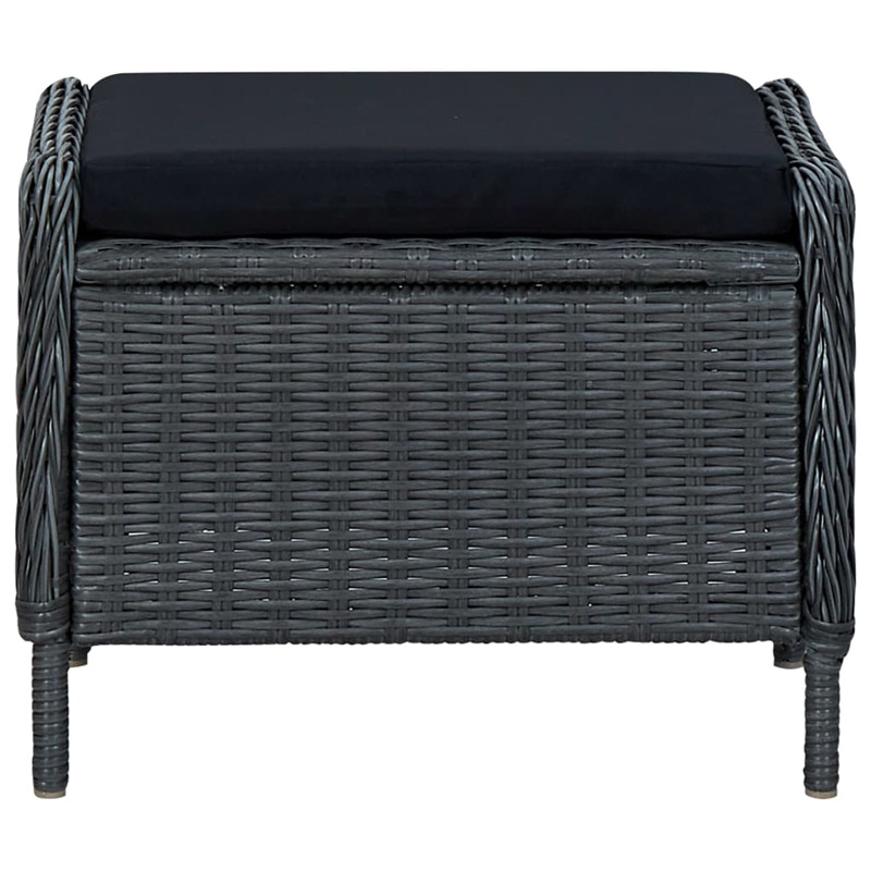 Bowery Hill Contemporary Weather-Resistant Dining Set in Dark Gray