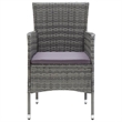 Bowery Hill Solid Acacia Wood/PE Rattan Medium Durable Dining Set in Gray