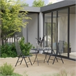 Bowery Hill Steel Standard Square Dining Set in Anthracite/Gray