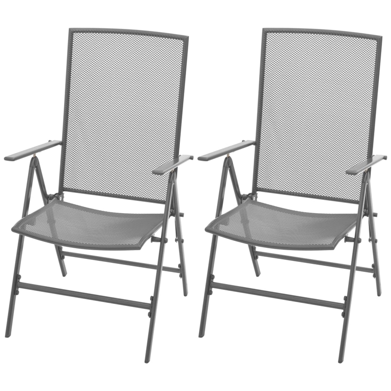 Bowery Hill Steel Standard Square Dining Set in Anthracite/Gray