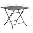 Bowery Hill Steel Standard Square Dining Set in Anthracite/Gray