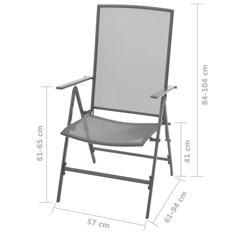Bowery Hill Steel Standard Square Dining Set in Anthracite/Gray