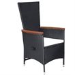 Bowery Hill Contemporary Synthetic Poly Rattan Dining Set in Black/Cream White