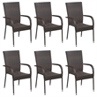 Bowery Hill Solid Acacia Wood Large Rectangular Dining Set in Brown