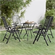Bowery Hill Expanded Metal Mesh Compact Foldable Garden Dining Set Charcoal/Gray