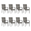 Bowery Hill Solid Acacia Wood Large Stackable Dining Set in Gray