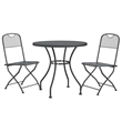 Bowery Hill Expanded Metal Mesh With E-Coating Garden Dining Set - Gray