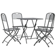 Bowery Hill Expanded Metal Mesh Foldable Garden Dining Set in Anthracite/Gray