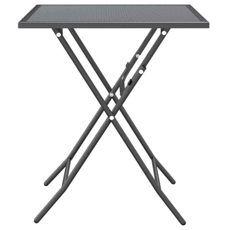 Bowery Hill Expanded Metal Mesh Foldable Garden Dining Set in Anthracite/Gray