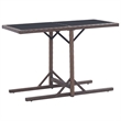 Bowery Hill Contemporary Poly Rattan Dining Set in Brown/Cream White