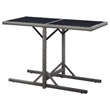 Bowery Hill Poly Rattan Medium Ergonomic Garden Dining Set in Gray