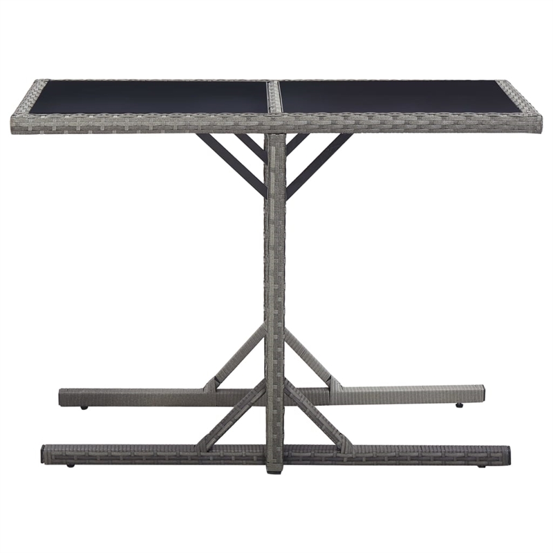Bowery Hill Poly Rattan Medium Ergonomic Garden Dining Set in Gray