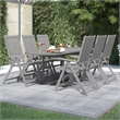 Bowery Hill Solid Acacia Wood Standard Extendable Garden Dining Set in Gray