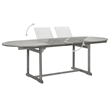Bowery Hill Solid Acacia Wood Standard Extendable Garden Dining Set in Gray