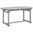 Bowery Hill Solid Acacia Wood Standard Extendable Garden Dining Set in Gray