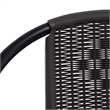 Bowery Hill Tempered Glass/Plastic Rattan Garden Dining Set in Black