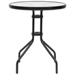 Bowery Hill Tempered Glass/Plastic Rattan Garden Dining Set in Black