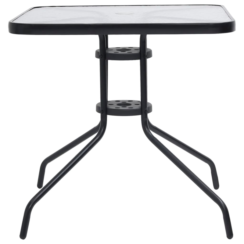 Bowery Hill Steel 5 Piece Set Stackable Garden Dining Set in Black