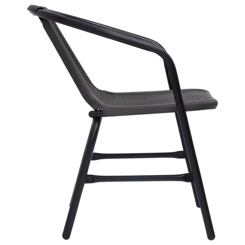 Bowery Hill Steel 5 Piece Set Stackable Garden Dining Set in Black