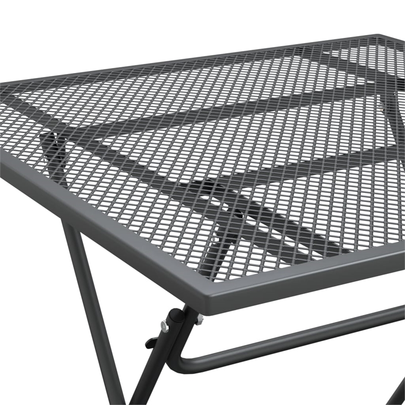 Bowery Hill Expanded Metal Mesh With E-Coating Garden Dining Set - Gray