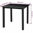 Bowery Hill Contemporary PE Rattan & Steel Medium Dining Set in Black