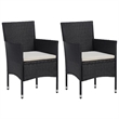 Bowery Hill Contemporary PE Rattan & Steel Medium Dining Set in Black