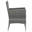 Bowery Hill Contemporary PE Rattan & Glass Medium Dining Set in Gray