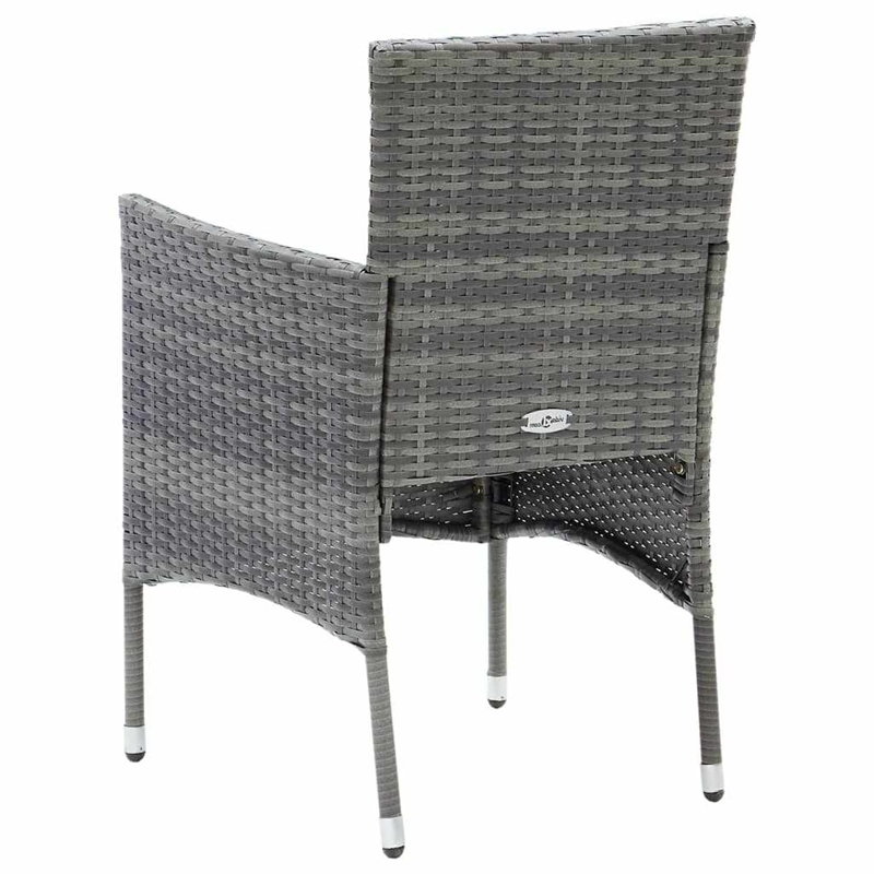 Bowery Hill Contemporary PE Rattan & Glass Medium Dining Set in Gray