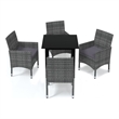 Bowery Hill PE Rattan Medium Lightweight 5 Piece Dining Set Dining Set in Gray