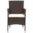 Bowery Hill PE Rattan 5 Piece Set Lightweight Dining Set in Brown