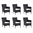 Bowery Hill Contemporary Synthetic Poly Rattan Dining Set in Black/Cream White