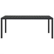 Bowery Hill Contemporary Poly Rattan & Aluminum Dining Set in Black