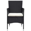 Bowery Hill Contemporary Poly Rattan & Aluminum Dining Set in Black