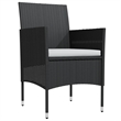 Bowery Hill PE Rattan & Powder-Coated Steel Garden Dining Set in Black