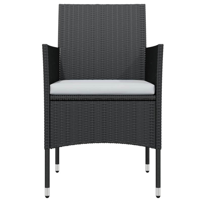 Bowery Hill PE Rattan & Powder-Coated Steel Garden Dining Set in Black
