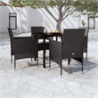 Bowery Hill PE Rattan & Powder-Coated Steel Garden Dining Set in Black