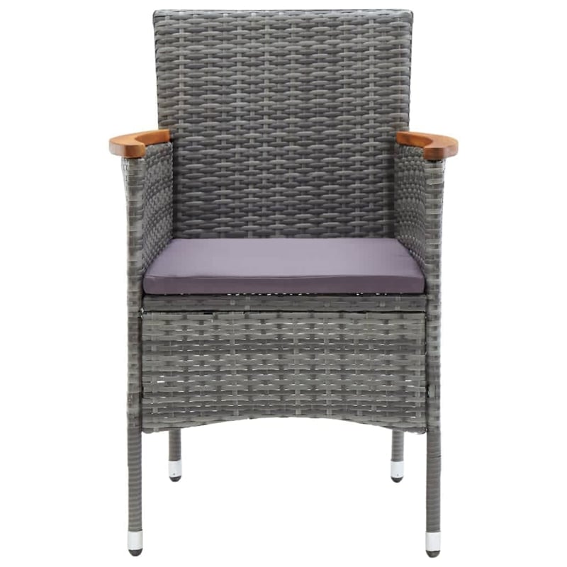 Bowery Hill PE Rattan Medium Durable 5 Piece Dining Set in Gray