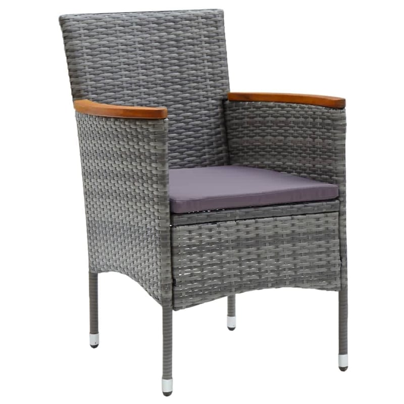 Bowery Hill PE Rattan Medium Durable 5 Piece Dining Set in Gray