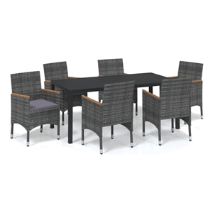 Bowery Hill WPC Medium Durable Rectangular Dining Set in Gray