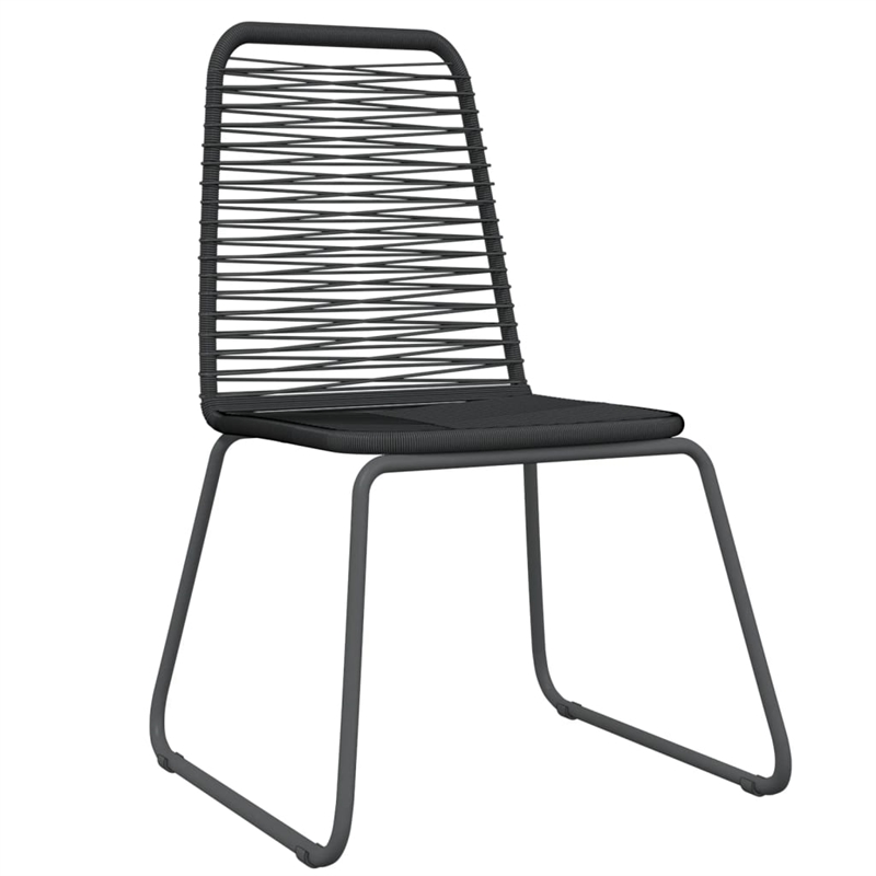 Bowery Hill Contemporary Powder-Coated Garden Dining Set in Black