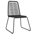 Bowery Hill Contemporary Powder-Coated Garden Dining Set in Black