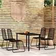 Bowery Hill Contemporary Powder-Coated Garden Dining Set in Black