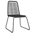 Bowery Hill Powder-Coated Steel & PE Rattan Large Garden Dining Set in Black