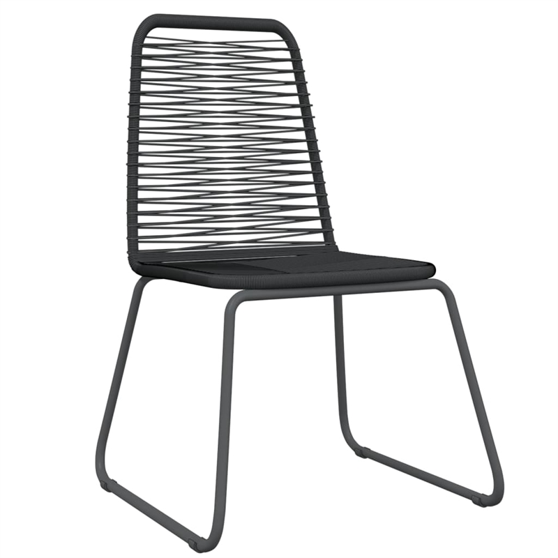 Bowery Hill Powder-Coated Steel & PE Rattan Large Garden Dining Set in Black