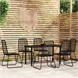 Bowery Hill Powder-Coated Steel & PE Rattan Large Garden Dining Set in Black