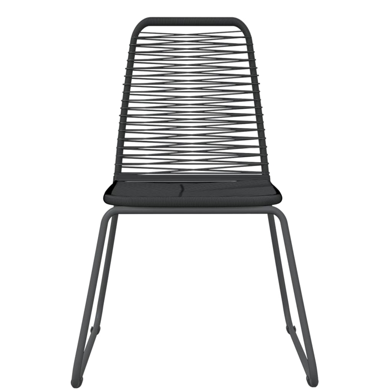 Bowery Hill Powder-Coated Steel & PE Rattan Garden Dining Set in Black