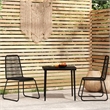 Bowery Hill Powder-Coated Steel & PE Rattan Garden Dining Set in Black
