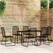 Bowery Hill Contemporary Powder-Coated Garden Dining Set in Black