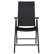 Bowery Hill PE Rattan/Powder-Coated Steel Garden Dining Set in Black