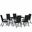 Bowery Hill Contemporary Weather-Resistant Garden Dining Set in Black